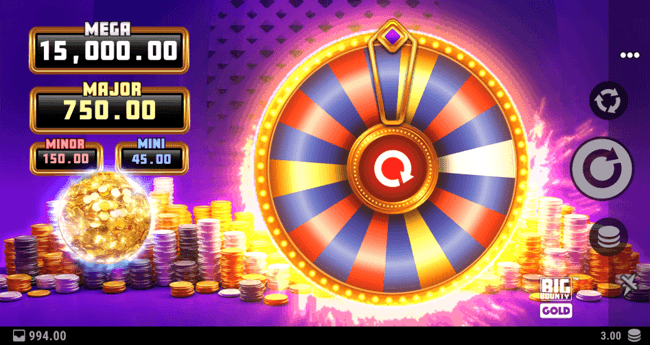 Big B Gold jackpot wheel