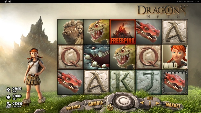 Dragons Myth Start screen