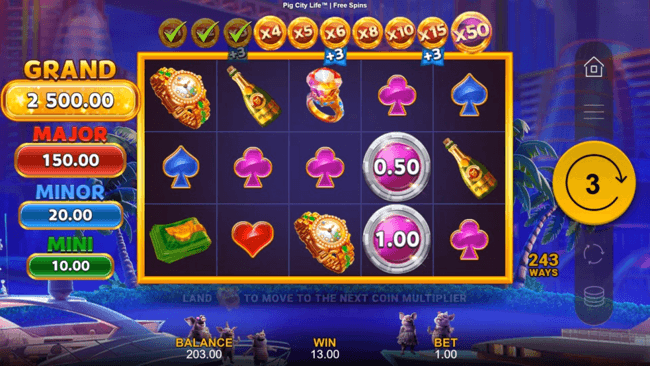 PCL free spins