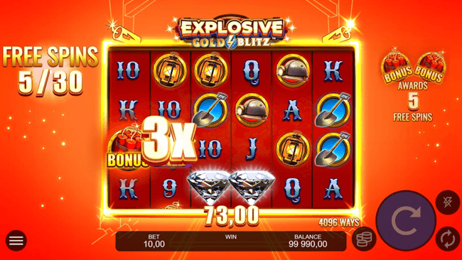 Explosive gold blitz free spins