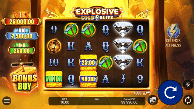 Explosive gold blitz start screen