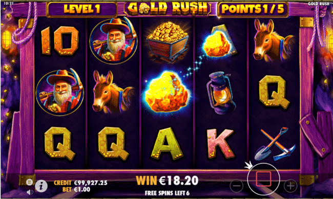 Gold Rush free spins 1